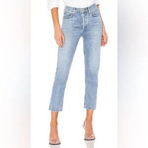 Agolde Riley High Rise Straight Crop Jeans - Blur Sz 26